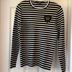 Ralph Lauren POLO black and white striped top